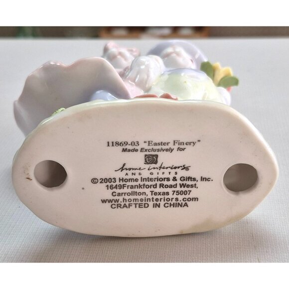 "Home Interiors & Gifts" Easter Finery Bunny Couple Figurine Pastel Ceramic Coll - Picture 9 of 9